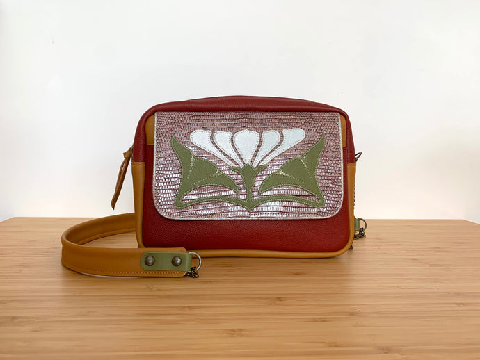 Besace Horta bordeau et camel