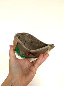 Porte-monnaie Fleur taupe