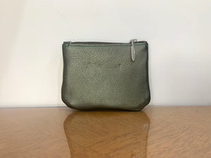 Porte-monnaie croco kaki