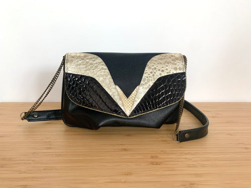 Sac Jeanne croco noir