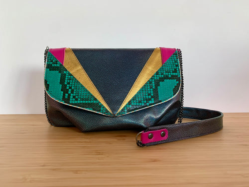 Sac Vicky bleu nuit irisé