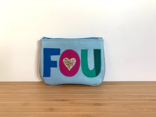 Porte-monnaie FOU bleu sirène
