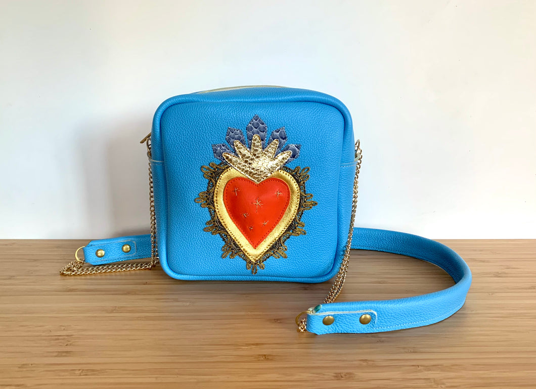 Mini Cube Coeur bleu
