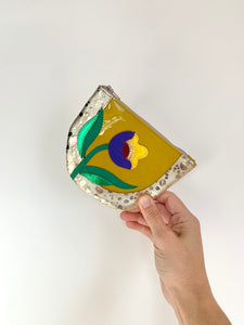 Porte-monnaie Fleur jaune anis