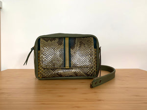 Besace Memphis python kaki