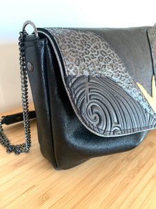 Sac Amour croco noir