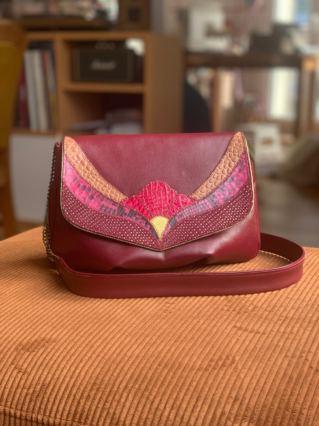 Besace Georgette bordeaux
