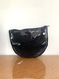 Porte-monnaie Fleur noir verni