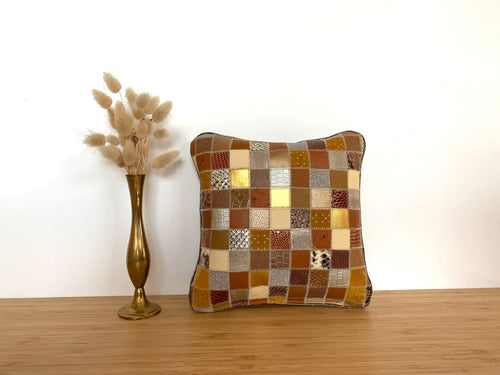 Coussin patchwork clair