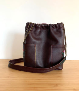 Sac seau Pépé croco bordeaux
