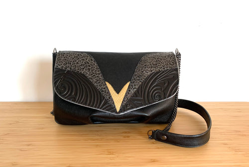 Sac Amour croco noir