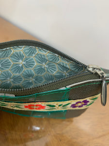 Porte-monnaie croco kaki