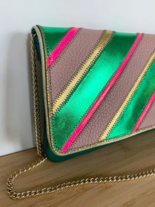 Pochette Bahia vert métal