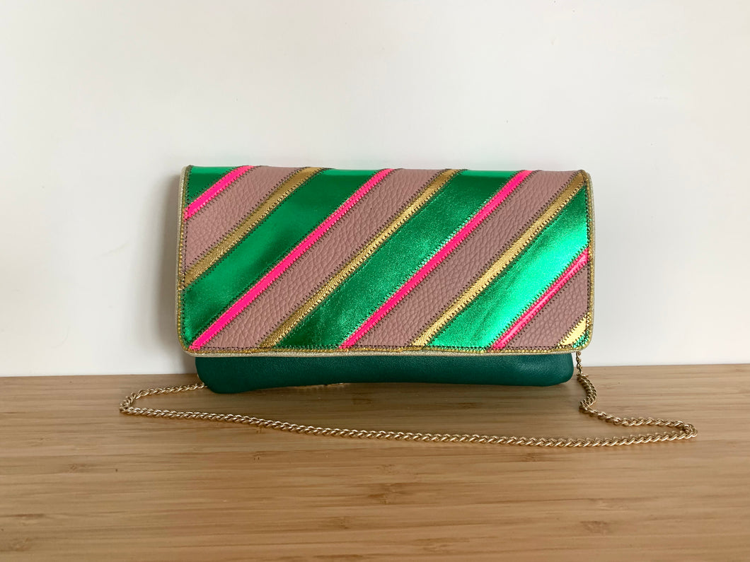 Pochette Bahia vert métal