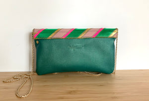 Pochette Bahia vert métal