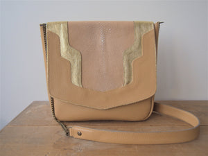 Besace Gloria galuchat beige