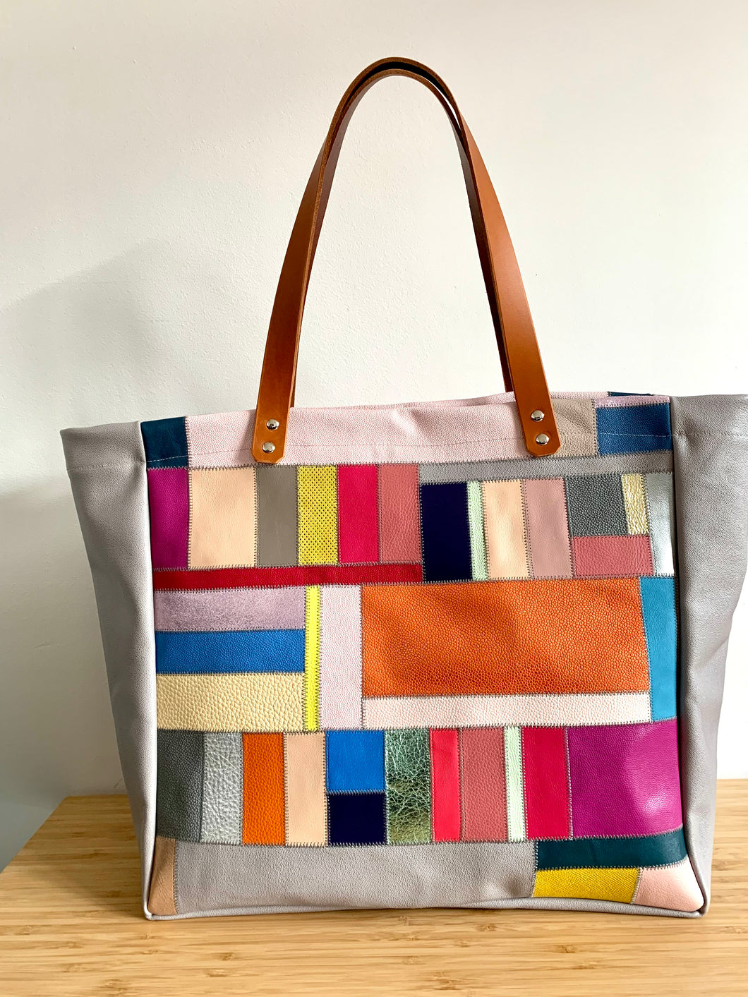 Cabas patchwork multicolore