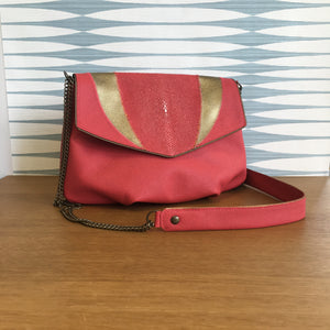 Sac moyen Amour galuchat rose
