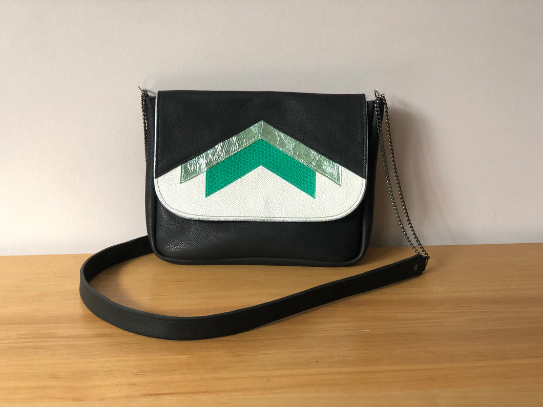 Besace Louise noir et vert
