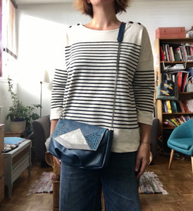 Sac Callas python gris Bleu