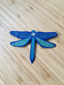 Broche Libellule bleue