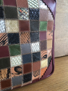 Besace Patchwork Bordeau