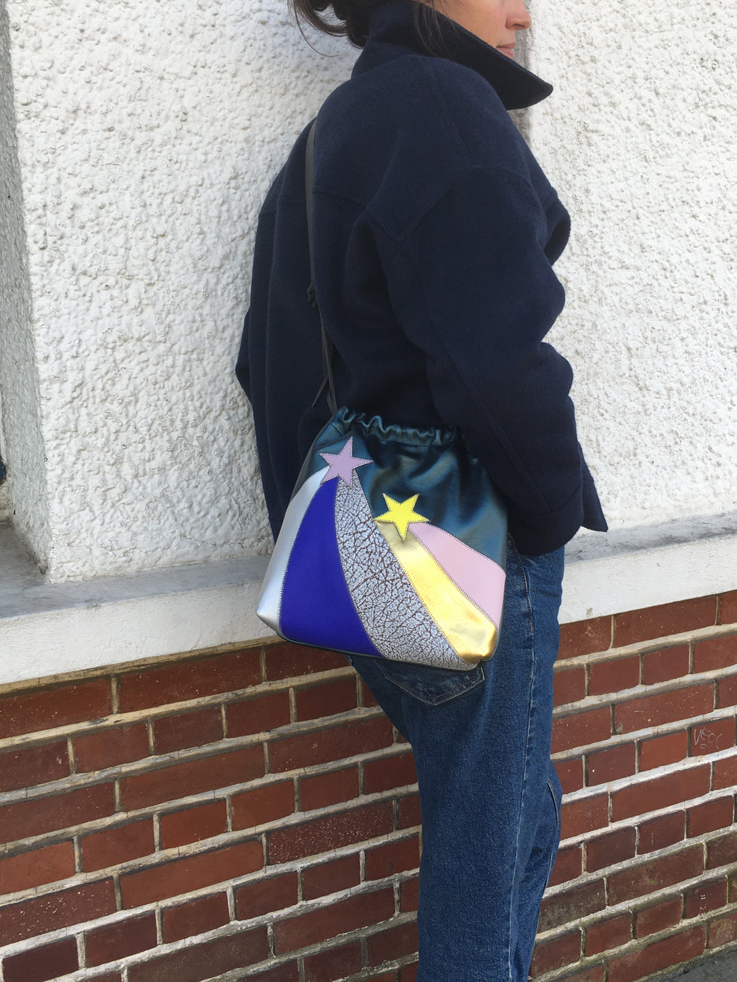 Sac Bourse Orion bleu métallique