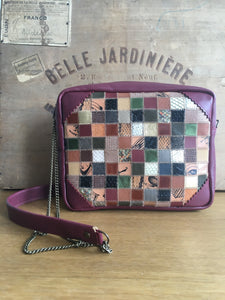 Besace Patchwork Bordeau