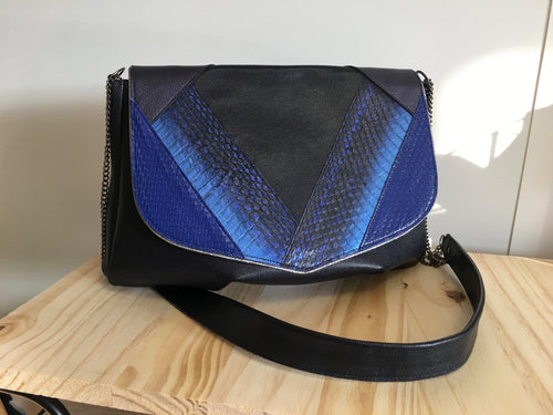 Grande besace MAMA Loïs bleu nuit