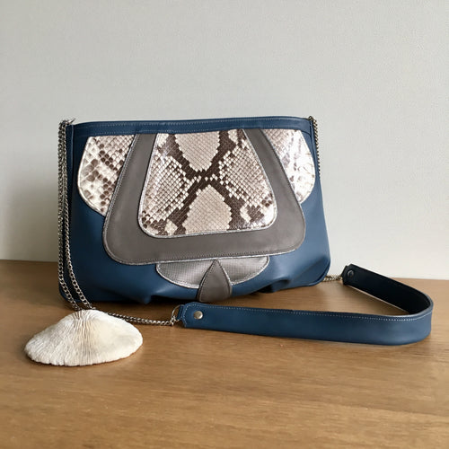 Grande besace Iris bleue